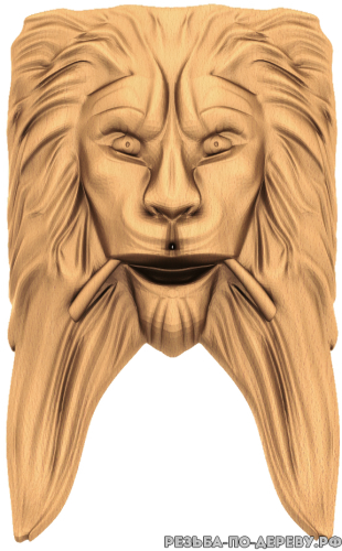 Голова льва #8 из дерева
